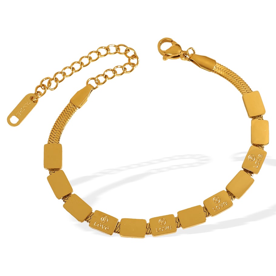 1 Piece Simple Series Simple Geometric Stainless Steel 18K Gold Plated Women Charm Bracelets Picture5