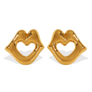1 Pair Simple Series Simple Geometric Stainless Steel 18K Gold Plated Women Stud Earrings h5 Picture8