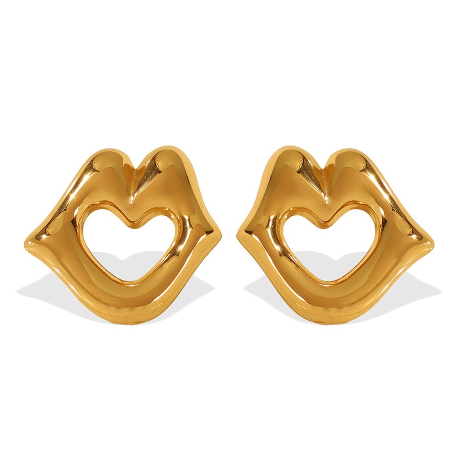 1 Pair Simple Series Simple Geometric Stainless Steel 18K Gold Plated Women Stud Earrings Picture8