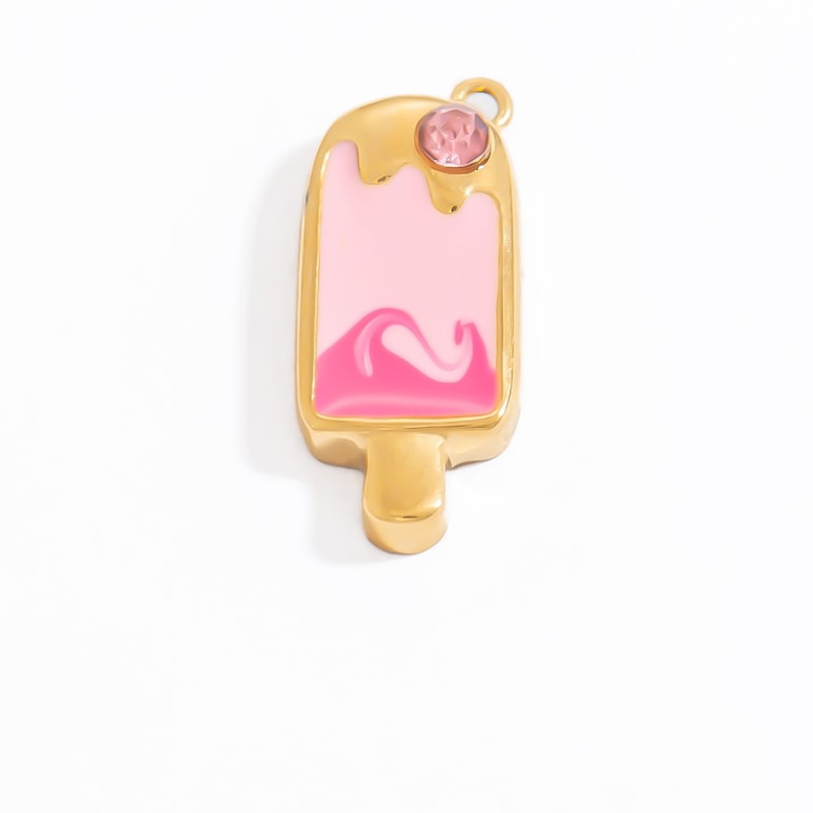 1 pieza de colgantes de acero inoxidable dorados con diseño de planta de vacaciones de serie simple para mujer Imagen6