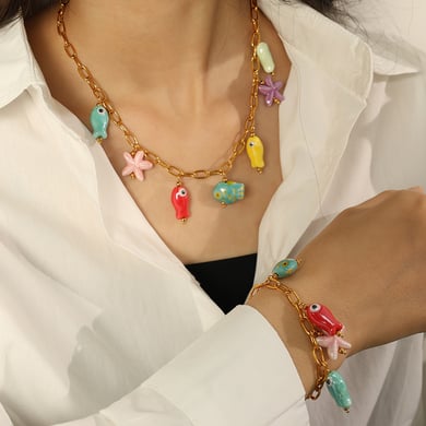 1 Piece Simple Series Cute Turtle Stainless Steel 18K Gold Plated Women Charm Bracelets h5 Picture5