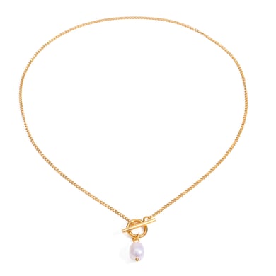 1 Stück Simple Series Tägliche geometrische Edelstahl 18 Karat vergoldete Perlen Damen Anhänger Halsketten h5 Bild5