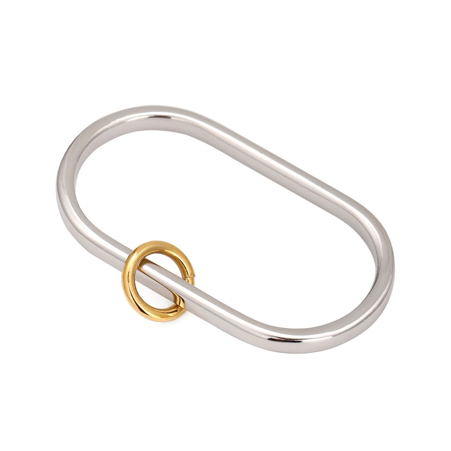 1 Pair Simple Style Solid Color Stainless Steel 18K Gold Plated Women's Single Ring Picture5