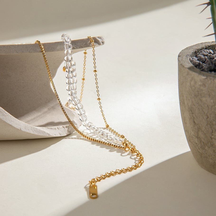 1 Stück Luxuriöse Serie Elegante Stern Edelstahl 18K vergoldet Strass Damen Anhänger Halsketten Bild5