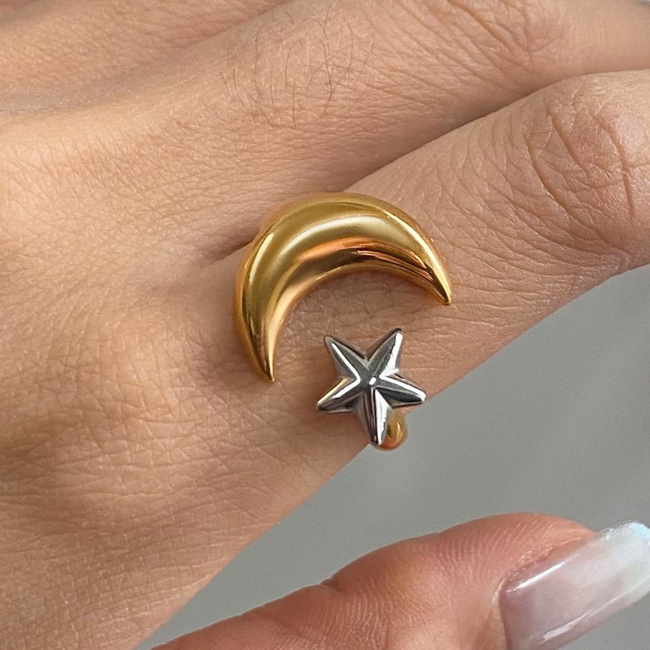 Anillos individuales de acero inoxidable dorados para mujer, serie clásica de Europa y América, de 1 pieza. Imagen7