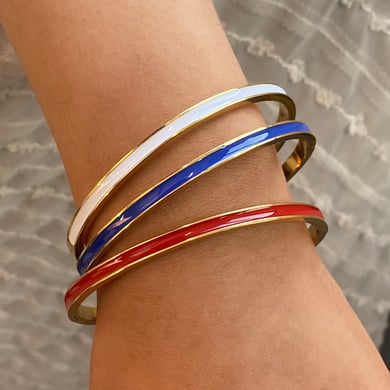 1 Piece Simple Series Europe and America round Stainless Steel 18K Gold Plated Women Bangles h5 Picture7