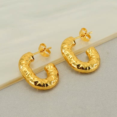 1 Paar Simple Series Einfache geometrische 18 Karat vergoldete Ohrstecker für Damen h5 Bild4