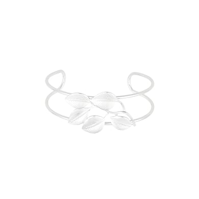 1 Piece Exquisite Series Natural Leaf Stainless Steel Gold Color Women's Bangles h5 Picture4