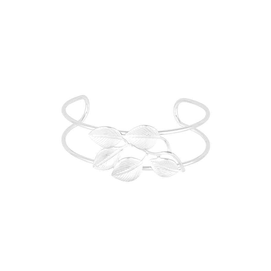 1 Piece Exquisite Series Natural Leaf Stainless Steel Gold Color Women's Bangles Picture4