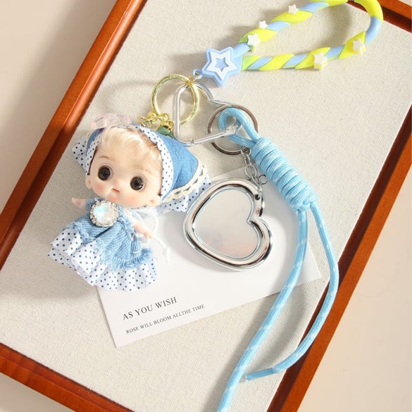 1 pieza de dijes para bolso de mujer de rayón con lunares bonitos de la serie romántica