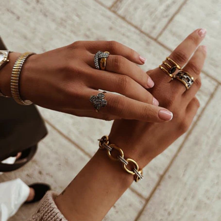 1 Piece Simple Series Daily Annular Stainless Steel 18K Gold Plated Women Chain Bracelets Picture7