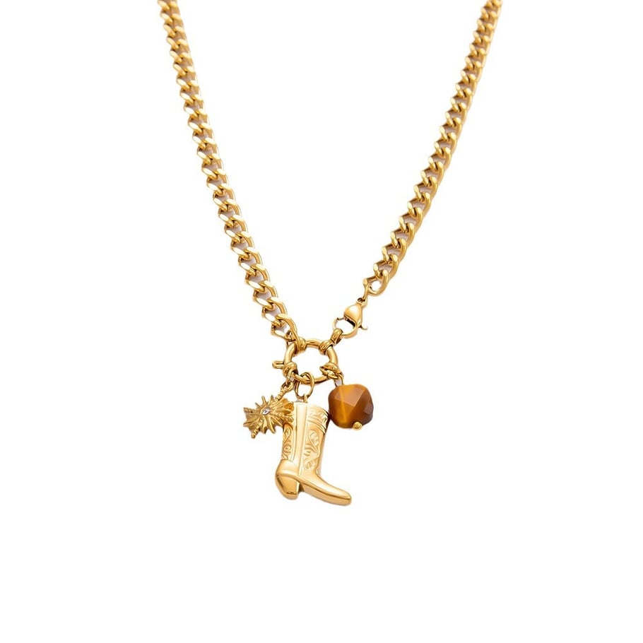1 Piece Classic Series Simple Heart Stainless Steel 18K Gold Color Plated Artificial Pearl Women's Pendant Necklaces Picture5