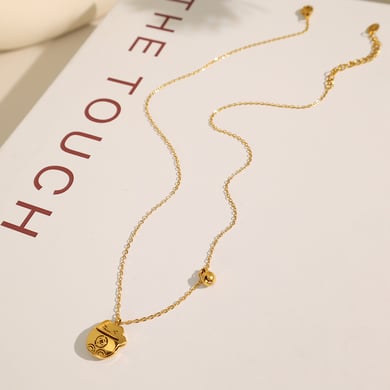 1 Piece Romantic Series Cute Cat Stainless Steel 18K Gold Color Plated Women's Pendant Necklaces h5 Picture4