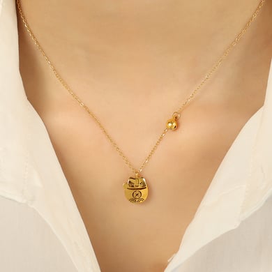 1 Piece Romantic Series Cute Cat Stainless Steel 18K Gold Color Plated Women's Pendant Necklaces h5 Picture5