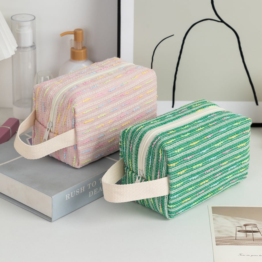 1 Piece Colorful Striped Women's Makeup Bags Picture6
