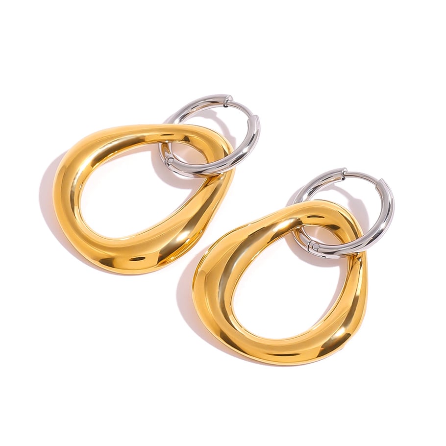 1 pair simple series simple geometric stainless steel gold plated women drop earrings h5Picture5