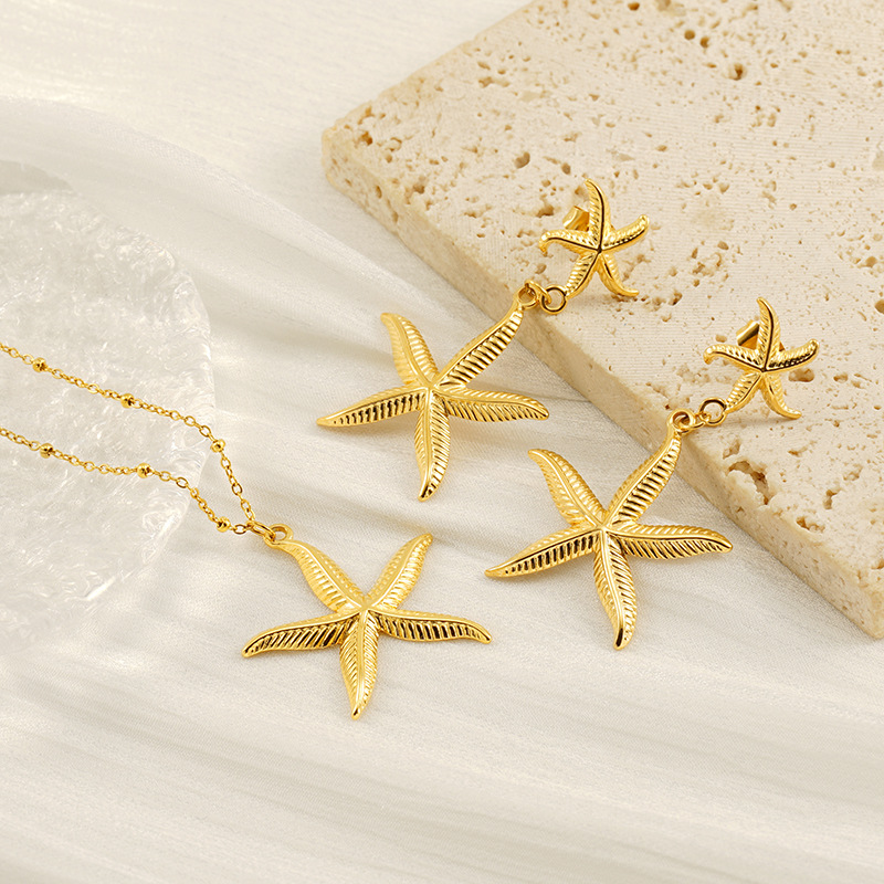 1 Pair Simple Series Classic Turtle Stainless Steel 18K Gold Plated Women Earrings Set Picture4