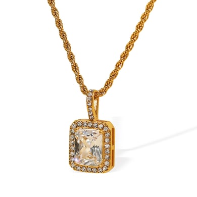 1 Piece Luxurious Series Daily Geometric Titanium Steel   Gold Color  Women's Pendant Necklaces h5 Picture6