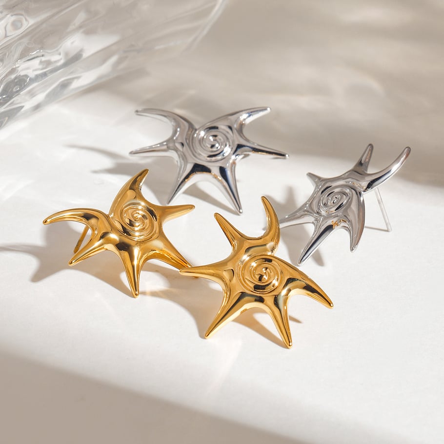 1 Piece Stylish Series Irregular Star Shape Stainless Steel Gold Color Women's Pendant Necklaces Picture9