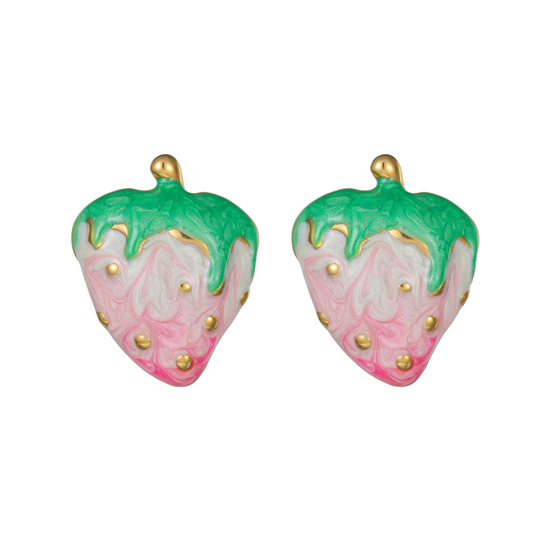 1 Pair Simple Series Sweet Cute Fruit Stainless Steel Women's Stud Earrings Picture5