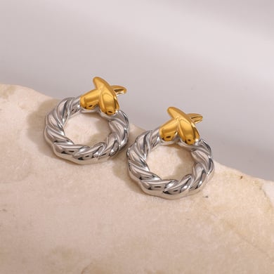 1 Pair Modern Series Minimalistic Design Geometric Stainless Steel Gold Color Women's Stud Earrings h5 Picture4