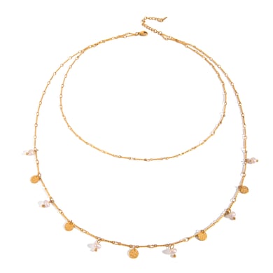 1 Piece Simple Series Elegant Geometric Stainless Steel 18K Gold Plated Women Layered Necklaces h5 Picture6