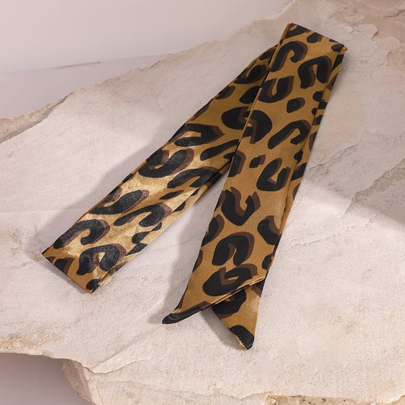 1 Çift Basit Seri Klasik Leopar Desenli İpek Kadın Saç Topuzları 2