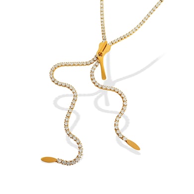 1 Stück Simple Series Einfache Quaste Edelstahl 18 Karat vergoldet Zirkon Damen Kettenhalsketten h5 Bild6