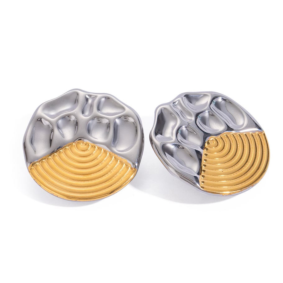 1 Pair Simple Series Retro Geometric Stainless Steel 18K Gold Plated Women Stud Earrings Picture6