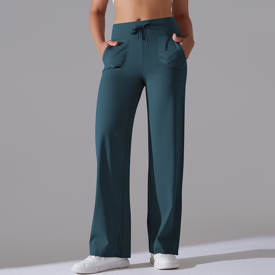 1 Piece Solid Colored High End Elastic Loose  Casual Women's Sports Long Pants Picture9