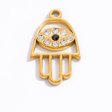 1 Stück Luxuriöse Serie Classic Eye Edelstahl Goldfarben Damenanhänger h5 Bild5