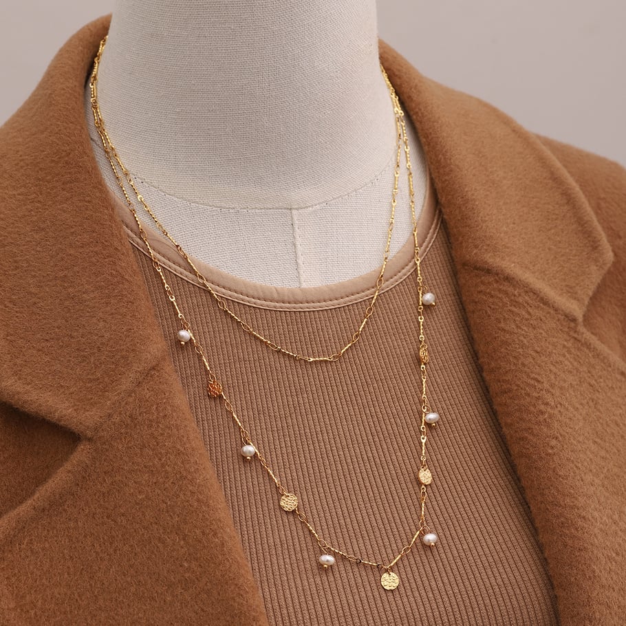 1 Piece Simple Series Elegant Geometric Stainless Steel 18K Gold Plated Women Layered Necklaces Picture3
