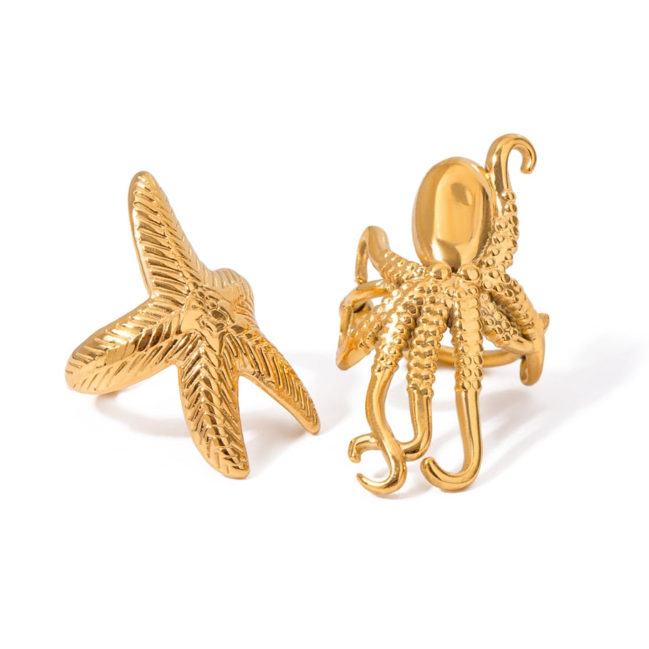 1 Pair Simple Series Vacation Turtle Stainless Steel 18K Gold Plated Women Clip-on earrings Picture5