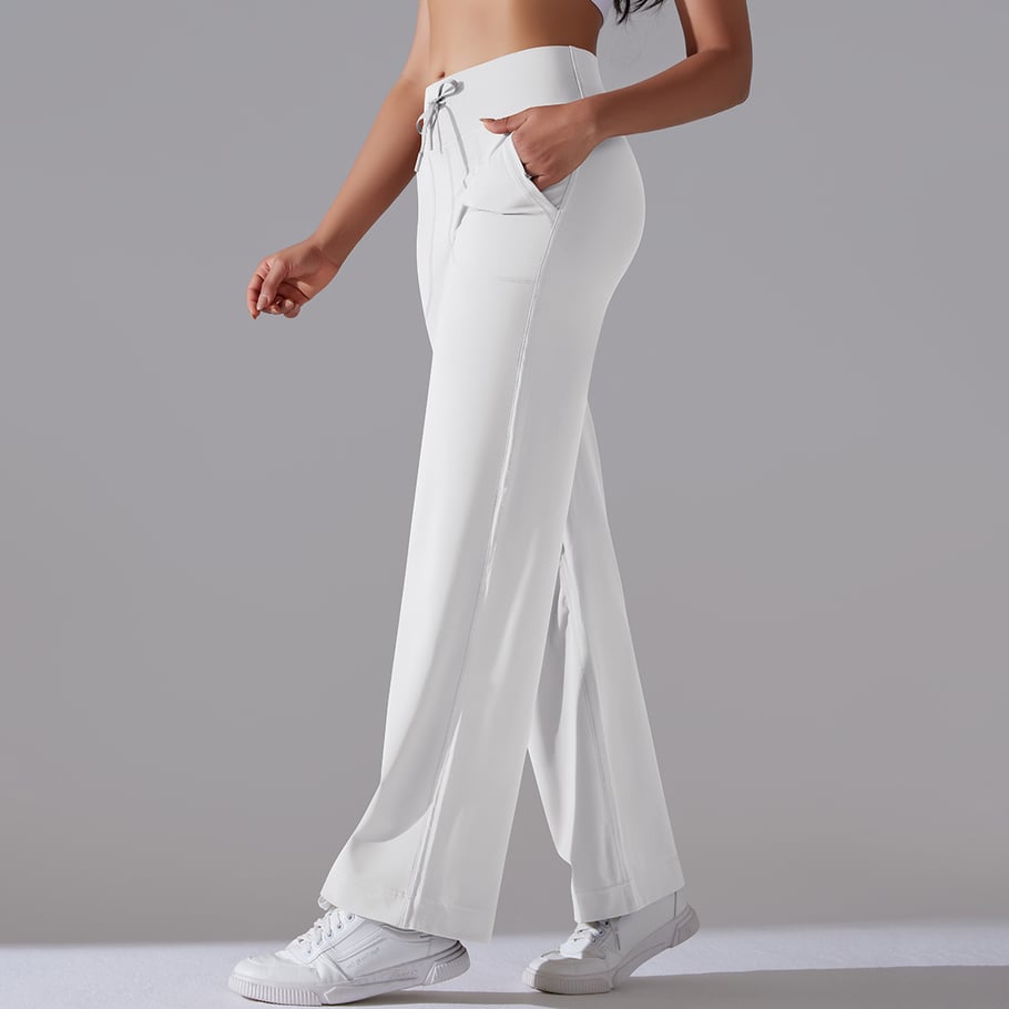 1 Piece Solid Colored High End Elastic Loose  Casual Women's Sports Long Pants Picture5