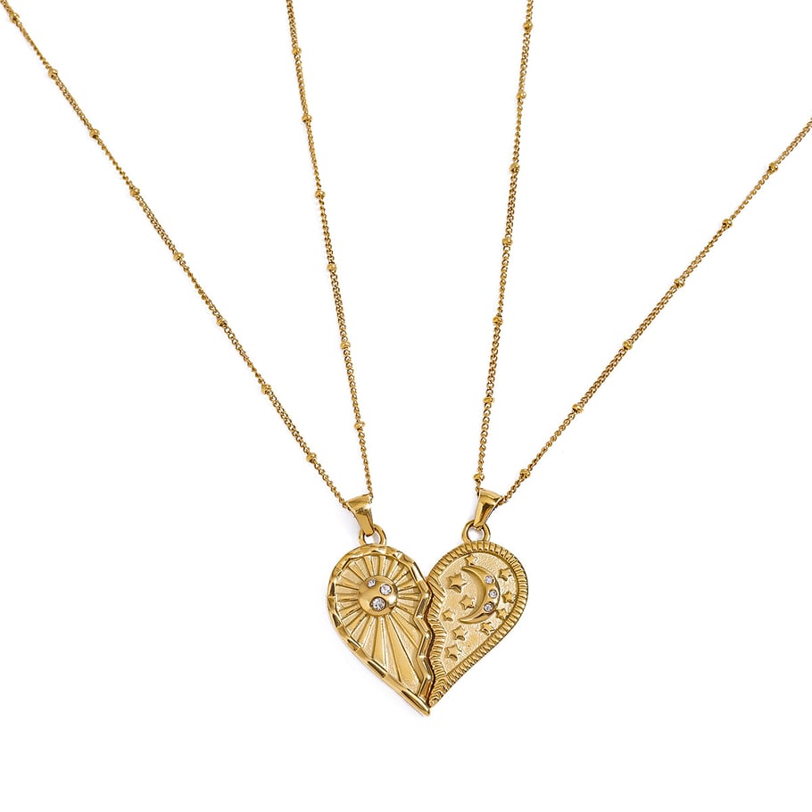 1 Stück Romantische Serie Elegante Herz Edelstahl Gold Farbe Überzogene frauen Anhänger Halsketten Bild15