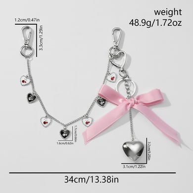 1 Piece Cute Woolen Mini Bag Love Heart with Cherry Bag Charms h5 Picture11
