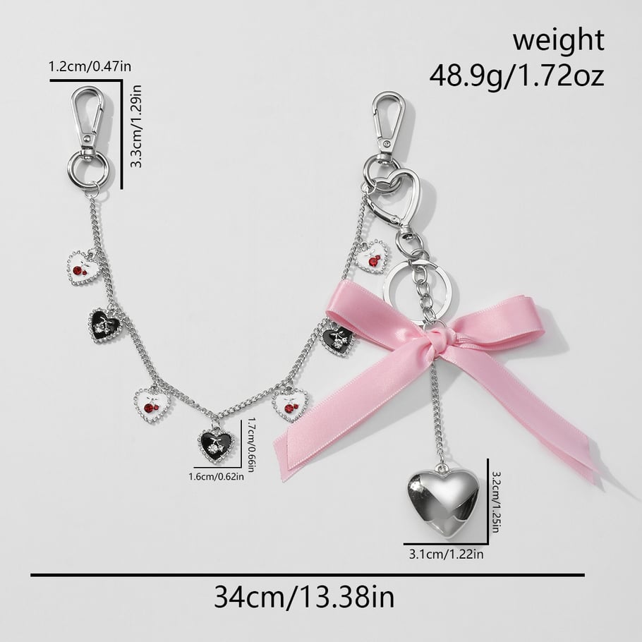 1 Piece Cute Woolen Mini Bag Love Heart with Cherry Bag Charms Picture11