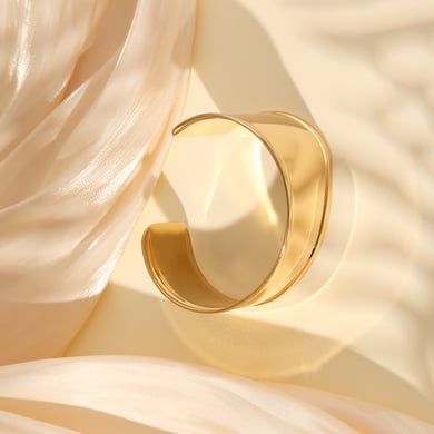 1 Piece Minimalist Series Sleek Classic Solid Stainless Steel Gold Color Women's Bangles h5 Picture4