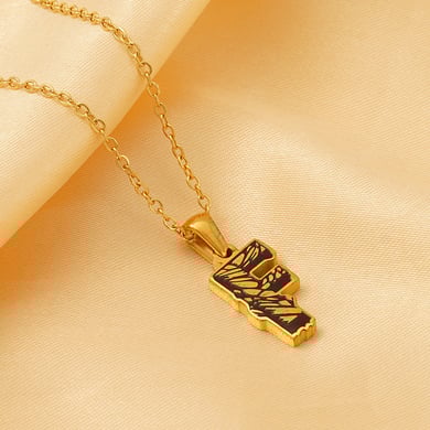1 Piece Classic Letter Titanium Steel 18K Gold Plated Unisex Pendant Necklaces h5 Picture2