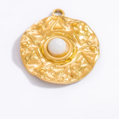1 Stück Luxuriöse Serie Klassische Sonne/Mond Edelstahl Gold Farbe Damen Anhänger h5 Bild5
