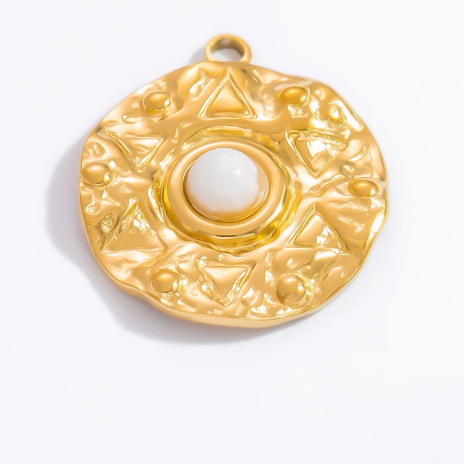 1 Stück Luxuriöse Serie Klassische Sonne/Mond Edelstahl Gold Farbe Damen Anhänger Bild5