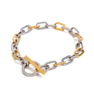 1 Piece Simple Series Daily Annular Stainless Steel 18K Gold Plated Women Chain Bracelets h5 Picture8