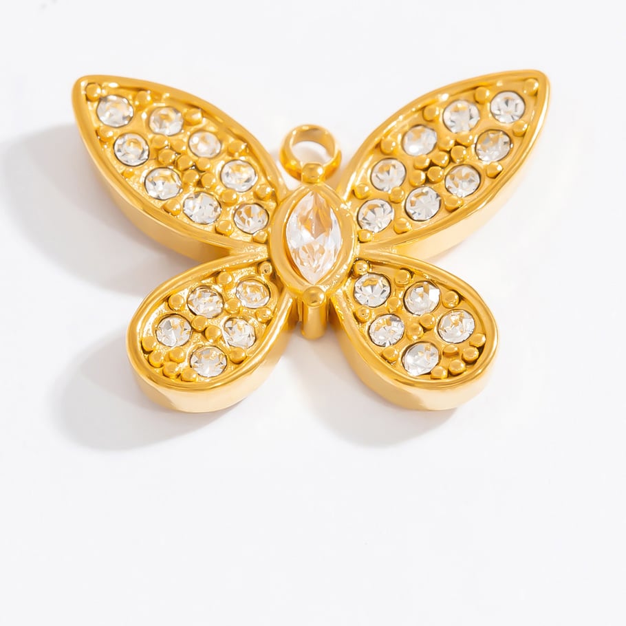 1 paire de pendentifs pour femme en acier inoxydable plaqué or 18 carats, série romantique, motif cœur Image3