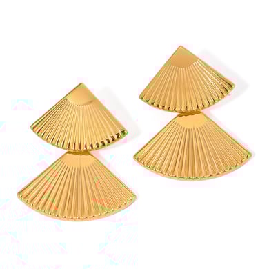 1 Paar Simple Series Ins Style Geometrischer Edelstahl 18 Karat vergoldete Damen-Tropfenohrringe h5 Bild6