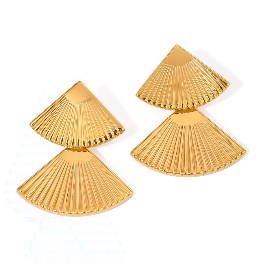 1 Paar Simple Series Ins Style Geometrischer Edelstahl 18 Karat vergoldete Damen-Tropfenohrringe Bild6