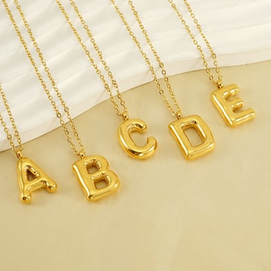 Collar con colgante de acero de titanio chapado en oro de 18 quilates para mujer, serie simple, 1 pieza h5 Imagen4