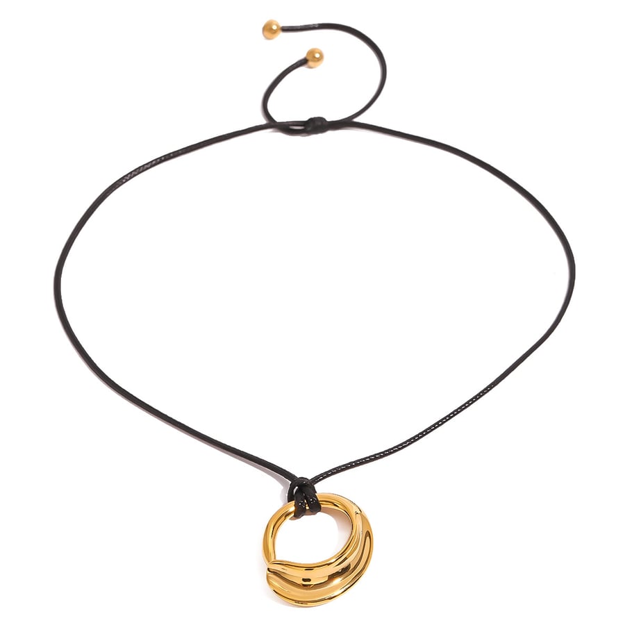 1 Stück Simple Series Casual Geometric Edelstahl 18 Karat vergoldet Damen Anhänger Halsketten Bild6