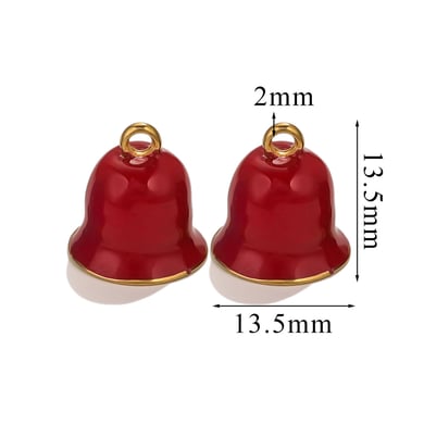 1 Piece Simple Series Daily Bell Shape Solid Color Stainless Steel Gold Color Unisex Pendants h5 Picture5