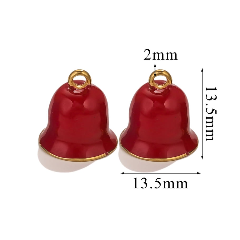 1 Piece Simple Series Daily Bell Shape Solid Color Stainless Steel Gold Color Unisex Pendants Picture5