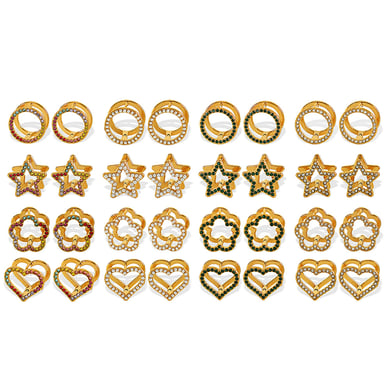 1 Paar Simple Series Sweet Flower Edelstahl 18 Karat vergoldet Strass Damen Ohrclips h5 Bild5